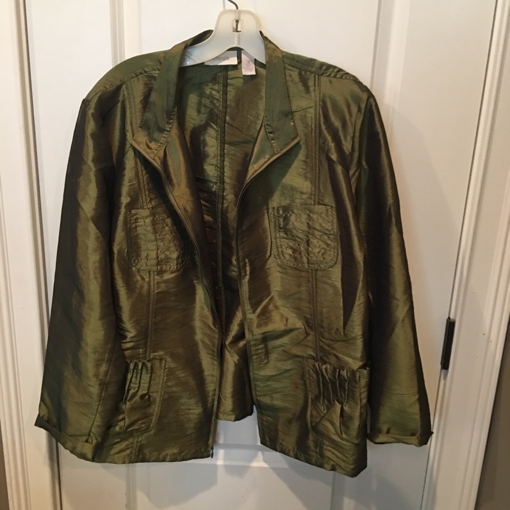 Chico’s green jacket size 3 (16/18 XL)